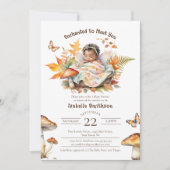 魅惑の妖精秋秋のウッドランドベビーシャワー 招待状 (正面)