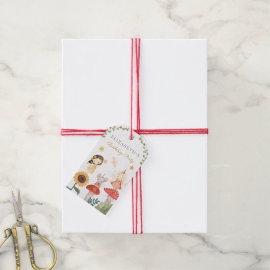 魅惑の妖精誕生日キノコ ギフトタグ (より糸付き)