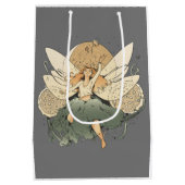 魅惑の妖精 – お洒落ファンタジーアート ミディアムペーパーバッグ (裏面)