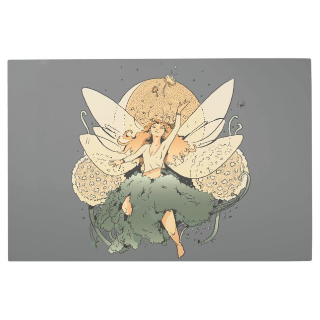 魅惑の妖精 – お洒落ファンタジーアート メタルプリント (正面)