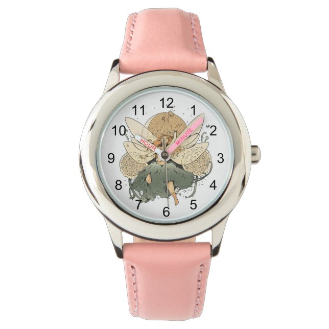 魅惑の妖精 – お洒落ファンタジーアート 腕時計 (正面)