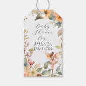 魅惑の妖精 秋の花 赤ちゃん女の子のシャワー ギフトタグ (正面)