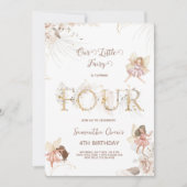 魅惑の妖精 4歳の誕生日招待状 招待状 (正面)