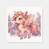 魅惑の威厳のあるユニコーン赤ちゃんシャワー スタンダードカクテルナプキン (正面)