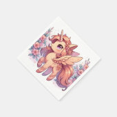 魅惑の威厳のあるユニコーン赤ちゃんシャワー スタンダードカクテルナプキン (角)