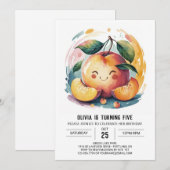 魅惑の子供たちの桃の誕生日 招待状 (正面/裏面)