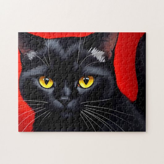 魅惑の子猫アートポートレート 252ピース 黒猫 ジグソーパズル (横)