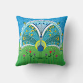 魅惑の孔雀の対称美 クッション (裏面)