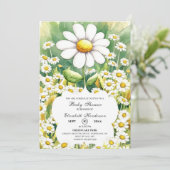 魅惑の小さなデイジーの赤ちゃんシャワー 招待状 (スタンド正面)