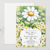 魅惑の小さなデイジーの赤ちゃんシャワー 招待状 (正面/裏面)