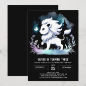 魅惑の小さなライオンの誕生日 招待状 (正面/裏面)