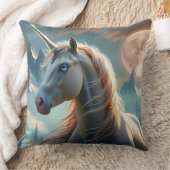 魅惑の山々の神秘的ユニコーン クッション (ブランケット)