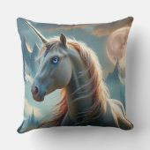魅惑の山々の神秘的ユニコーン クッション (裏面)