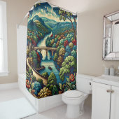 「魅惑の川渓谷」 シャワーカーテン (インサイチュ)