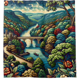 「魅惑の川渓谷」 シャワーカーテン