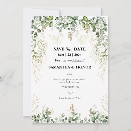 魅惑の常緑樹：Save The Date 招待状 (正面)