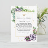 魅惑の幾何学的なバーチャルウェディングゲストリスト 案内状 (スタンド正面)