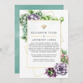 魅惑の幾何学的なバーチャルウェディングゲストリスト 案内状 (正面/裏面)