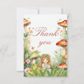 魅惑の庭の妖精の赤ちゃんシャワー サンキューカード (正面)