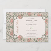 魅惑の庭の日付を結婚保存 招待状 (正面)