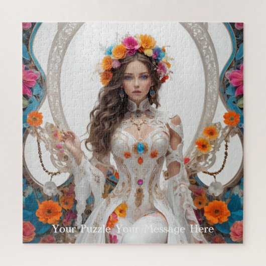 魅惑の庭の翼を持つ蝶のミューズ ジグソーパズル (縦)