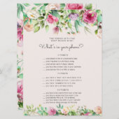 魅惑の庭ベビーシャワー電話ゲームカード (正面/裏面)