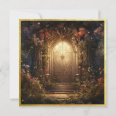 魅惑の庭園門のウェディング 招待状 (裏面)