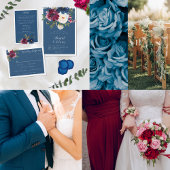 魅惑の庭園 ダスティーブルー バーガンディ ネイビー サンキューカード