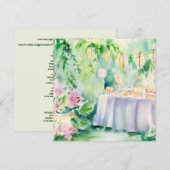 魅惑の庭:お茶の喜び、赤ちゃんシャワー 招待状 (正面/裏面)