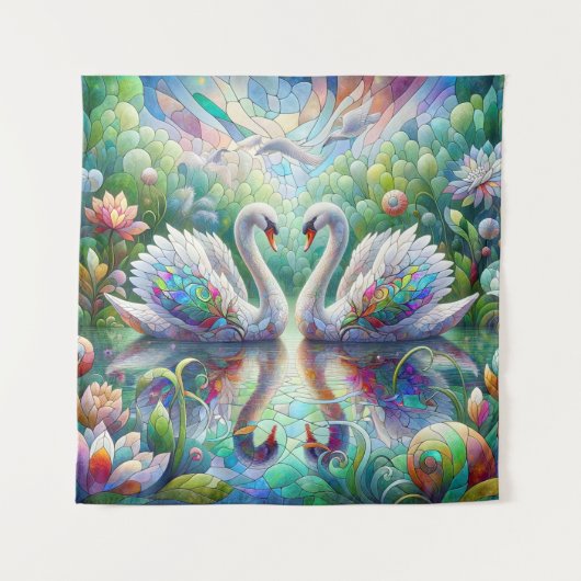 魅惑の庭：輝きの白鳥 タペストリー (正面)