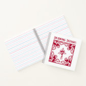 『魅惑の想い』赤バラのモチーフ雑誌 ノートブック (内部)