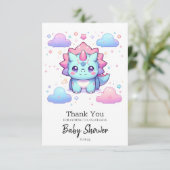 魅惑の愛らしい恐竜のベビーシャワー サンキューカード (スタンド正面)