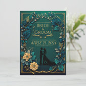 魅惑の愛:エメラルドグリーンと金ゴールド 招待状 (スタンド正面)