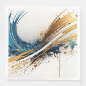 魅惑の抽象パーティーナプキン 青 金 (正面)