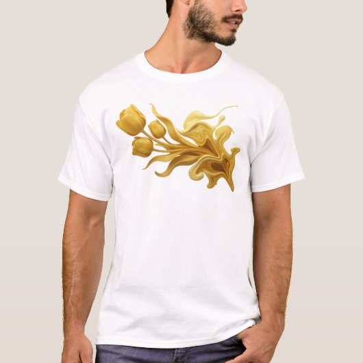 魅惑の抽象フラワー ウェアラブルアート Tシャツ (正面)