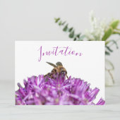 魅惑の招待状カード 花と蜂 招待状 (スタンド正面)