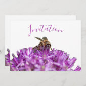 魅惑の招待状カード 花と蜂 招待状 (正面/裏面)
