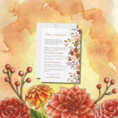 魅惑の旅:ダリアウォーター色秋の結婚式 ノートカード