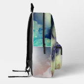 「魅惑の旅：ユニコーン・ドリームスバッグ」 プリントバックパック (左)