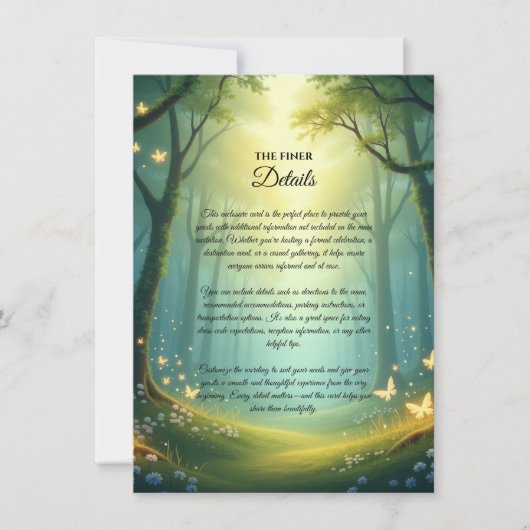 魅惑の日に照らされた夏の森 招待状 (正面)