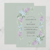 魅惑の春の結婚式 サージブルーグリーン 招待状 (正面/裏面)