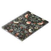 魅惑の暗いヴィンテージフローラ鳥 ノートブック (左側)