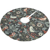 魅惑の暗いヴィンテージフローラ鳥 ブラッシュドポリエステルツリースカート (アングル)