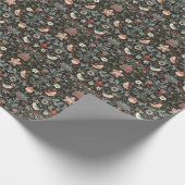 魅惑の暗いヴィンテージフローラ鳥 ラッピングペーパー (角)