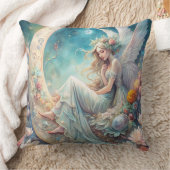 魅惑の月の妖精 – 天のファンタジーアート クッション (ブランケット)
