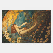 魅惑の月明かりの乙女フローラモザイクデカページ ラッピングペーパーシート (正面)