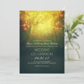 魅惑の木とライトの素朴結婚式の招待 招待状 (スタンド正面)