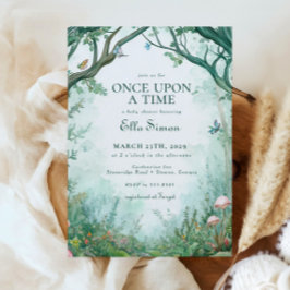 魅惑の森おとぎ話の森の赤ちゃんシャワー 招待状