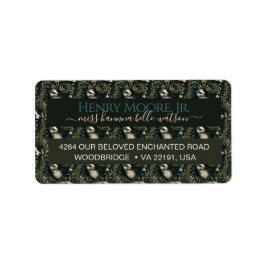 魅惑の森かわいいアナグマ暗いテーマカスタム ラベル