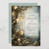 魅惑の森つるのマッシュルーム結婚提灯 招待状 (正面/裏面)